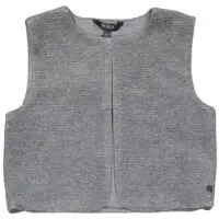 Quapi gilet grijs melange rib gebreid Meisjes Stretchkatoen Ronde hals - maat 122/128