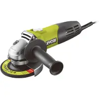 Ryobi - 600W Angle Grinder. 115mm Diameter - 13.000 rpm + 115mm Metal Grinding Disc & 1 Service Wrench - RAG600-115G