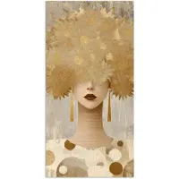 PosterMonkey Poster 20x40 cm - Goud - Portret - Vrouw - Posters - Kamer decoratie - Wanddecoratie woonkamer - Muurdecoratie slaapkamer