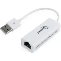 Gembird USB-A naar RJ45 Fast Ethernet LAN adapter - USB2.0 - CAT5 / wit - 0,10 meter
