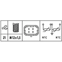 Hella Temperatuursensor voor o.a. ALFA ROMEO, FIAT, LANCIA