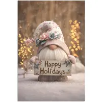 PosterMonkey Poster 40x60 cm - Kerst - Gnome - Bord - Kleurrijk - Posters - Kamer decoratie - Wanddecoratie woonkamer - Muurdecoratie slaapkamer - Kerstversiering - Kerstdecoratie voor binnen - Kerstmis