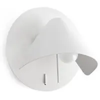 Faro Wandlamp Noon, wit / opaal, Woon-/ Eetkamer, metaal, Modern, wandlamp