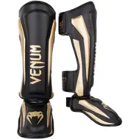 Venum Kickboks Scheenbeschermers Elite Zwart Goud - M