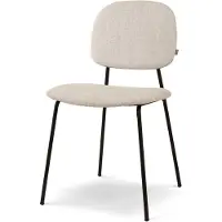 Nolon Jasmijn Eetkamerstoel Beige Melange - Stof - Zwarte Poten - Japandi