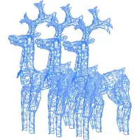 vidaXL Kerstversiering rendier 3 st 60x16x100 cm acryl