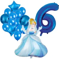 Amscan Assepoester ballonnen pakket - 92x67cm - Folie Ballon - Prinses - Themafeest - 6 jaar - Verjaardag - Ballonnen - Versiering - Helium ballon
