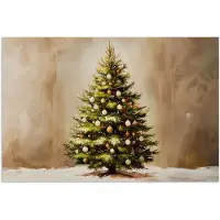 PosterMonkey Poster 90x60 cm - Kerst - Sfeer - Groen - Posters - Kamer decoratie - Wanddecoratie woonkamer - Muurdecoratie slaapkamer - Kerstversiering - Kerstdecoratie voor binnen - Kerstmis