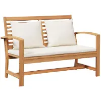 vidaXL Bank Bruin en Crème 110 x 66 x 76 cm Massief Teakhout