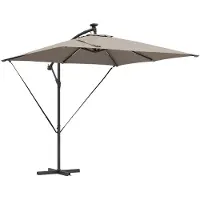 vidaXL Parasol 249 x 249 x 250 cm Polyester en Aluminium Taupe