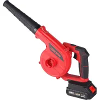 OEM - Draadloze bladblazer - blaas en zuigfunctie - Elektrische Luchtblazer - 3500W - 9000 mah - 2x batterijen - opvangzak - rood
