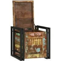 vidaXL Opbergbox Bruin en Zwart 40 x 40 x 40 cm Massief Acacia Hout