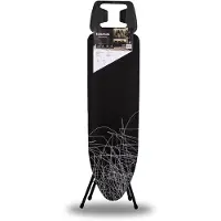 Taurus Argenta Black Strijkplank - 110 x 32 cm - In hoogte verstelbaar tot 81 cm - 100% Katoenen Hoes - Stabiel & Compact - Zwart/Wit