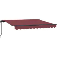 vidaXL Uitschuifbare luifel Bordeauxrood 350 x 200 x 165 cm Stof