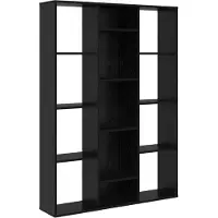 vidaXL Kamerverdeler Zwart Eiken 100 x 24 x 140 cm Bewerkt hout