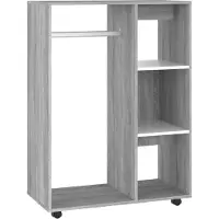 vidaXL Kledingkast 80x40x110 cm bewerkt hout grijs sonoma eikenkleurig