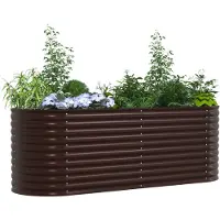 vidaXL Verhoogde plantenbak, bruin, 240 x 80 x 81 cm, staal