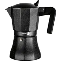 Fagor Tiramisú espressomachine, aluminium, voor 3 kopjes, geschikt voor gasfornuis, Italiaanse koffie, zwart