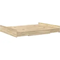 vidaXL Opbergbedframe met lade Sonoma Eik 160 x 200 cm Bewerkt hout