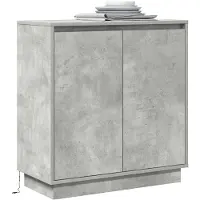 vidaXL LED Dressoir Betongrijs 71 x 34,5 x 75 cm Bewerkt hout