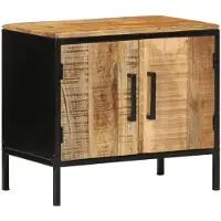 vidaXL Nachtkastje Bruin en Zwart 50 x 30 x 45 cm Massief Mango Hout
