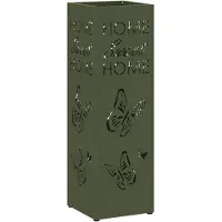 vidaXL Regen Paraplu Stand Olijfgroen 15,5 x 15,5 x 49 cm Staal