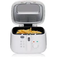 Alpina Frituurpan 2.5L - Friteuse met instelbare Thermostaat - Frituur met Kijkvenster en Uitneembare Mand - Frietpan 1800W - Inklapbaar Handvat - Wit