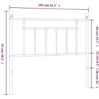 vidaXL Vervangend hoofdbord 100 cm metaal wit