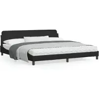 vidaXL Bedframe "Dover", zwart, 200x200 cm, gestoffeerd