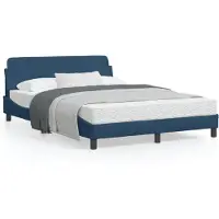 vidaXL Bedframe met hoofdeinde "Dover", blauw, 120x200 cm, gestoffeerd