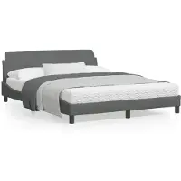 vidaXL Bedframe "Dover" stof donkergrijs 160x200 cm
