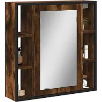 vidaXL Badkamerspiegelkast 60x16x60 cm bewerkt hout gerookt eikenkleur
