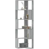 vidaXL Boekenkast 5-laags hoek 50x50x179 cm bewerkt hout grijs sonoma