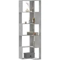 vidaXL Boekenkast 5-laags hoek 50x50x179 cm bewerkt hout betongrijs