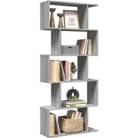 vidaXL Kamerscherm / boekenkast 5-laags 70x24x161 cm hout grijs sonoma