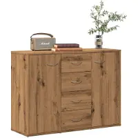 vidaXL Dressoir 88x30x64 cm bewerkt hout artisanaal eikenkleur
