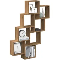 vidaXL Wandschap kubus 90x15x119,5 cm bewerkt hout artisanaal eiken