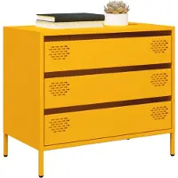 vidaXL Dressoir 68x39x58,5 cm koudgewalst staal mosterdgeel