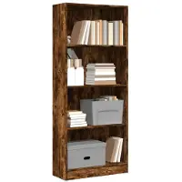 vidaXL Boekenkast 60x24x143 cm bewerkt hout gerookt eikenkleurig