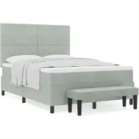 vidaXL Boxspring bed met hoofdeinde Lichtgrijs 200 x 160 cm Fluweel