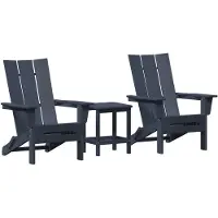 vidaXL Tuinstoel 3 pcs Marineblauw 80.5 x 74.5 x 92 cm Polyetheen