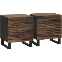 vidaXL Nachtkastje 2 st Walnotenhout 40 x 33 x 46 cm Bewerkt hout