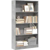 vidaXL Boekenkast 80x24x143 cm bewerkt hout betongrijs