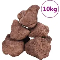 vidaXL Lavastenen 10 kg 10-30 cm rood