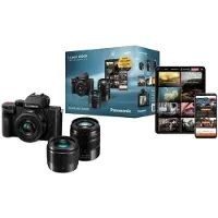 Panasonic Pack Hybride camera Lumix G100D + 12-32 mm standaardlens + 45-150 mm vaste brandpuntsafstand + 25 mm F1.7 telelens + Jiminy Training Cursus