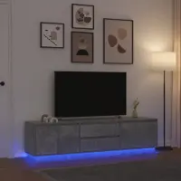 vidaXL Tv-meubel met LED-verlichting 193,5x41x50 cm betongrijs