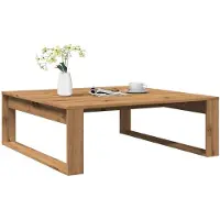 vidaXL Salontafel 100x100x35 cm bewerkt hout artisanaal eikenkleurig