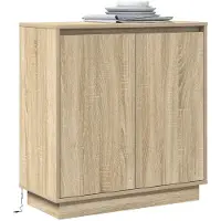 vidaXL LED Dressoir Sonoma Eiken 71 x 34,5 x 75 cm Bewerkt hout