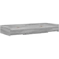 vidaXL Bedframe met lade Grijs Sonoma 90 x 200 cm Bewerkt hout