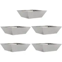 vidaXL Plantenbak 5 st zilver 50 x 50 x 15 cm Roestvrij staal